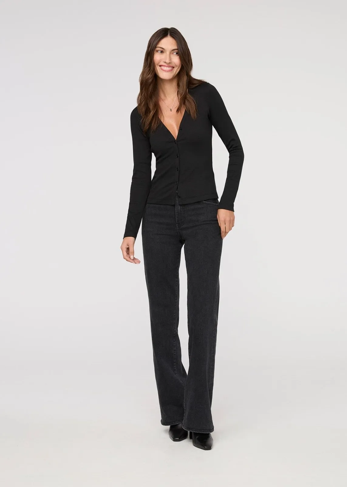 Ribbed Pima Fitted Button Down - Black sold by DUER product image thumbnail 2