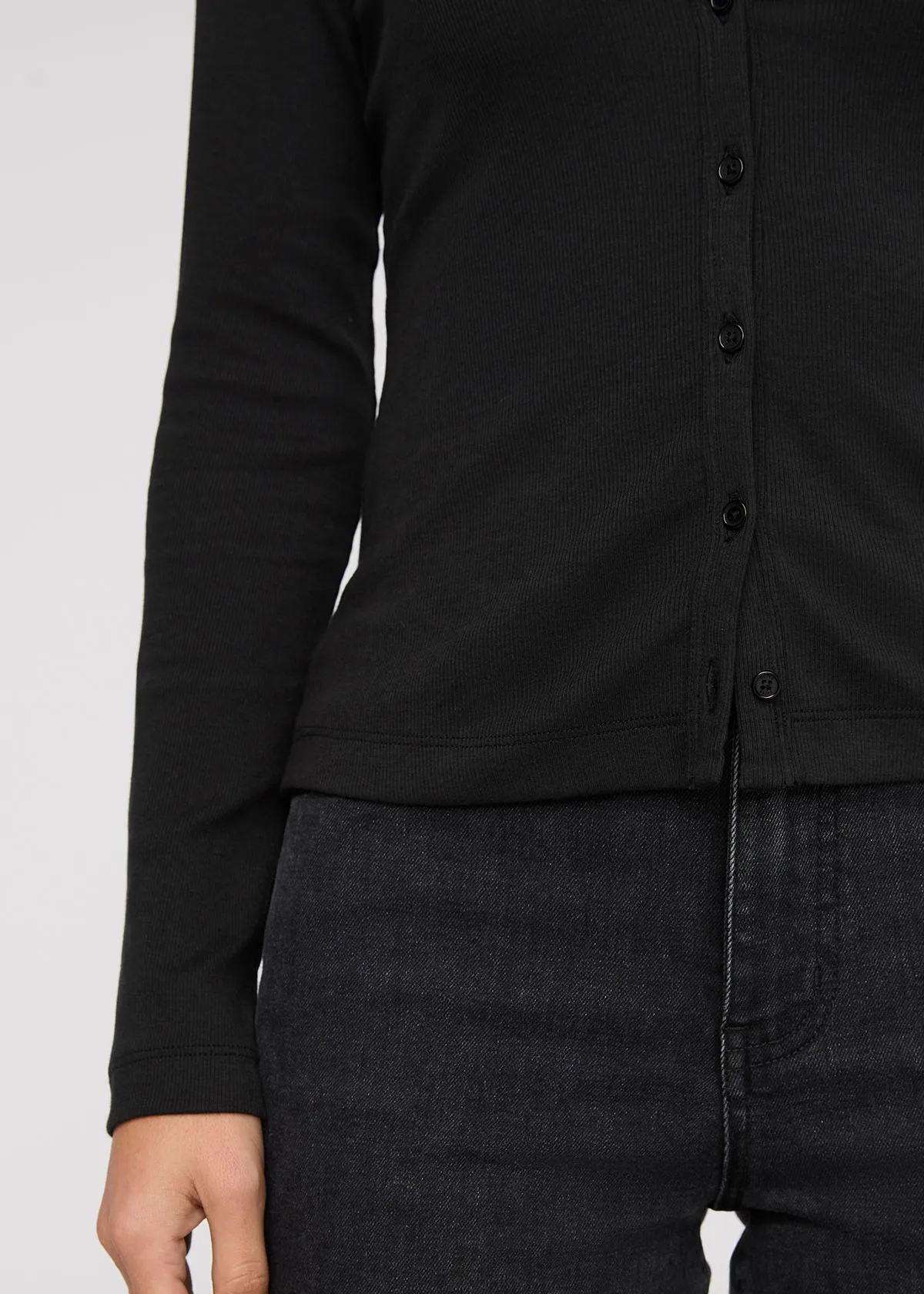Ribbed Pima Fitted Button Down - Black sold by DUER product image thumbnail 5