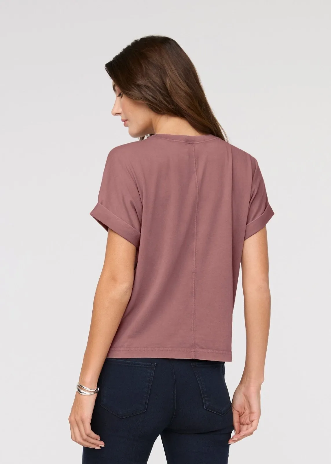 PurePima Vintage Dolman Tee - Washed Mauve sold by DUER product image thumbnail 4