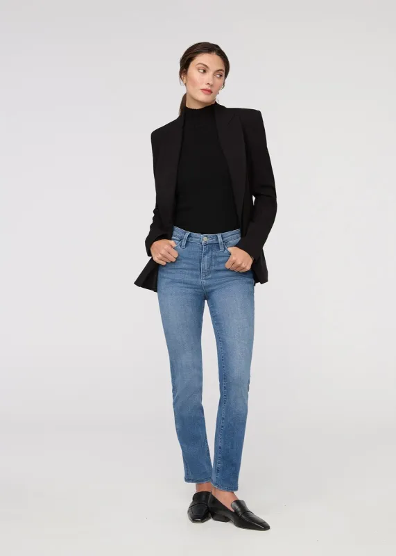 No Sweat Denim High Rise Slim Straight - London Fog sold by DUER