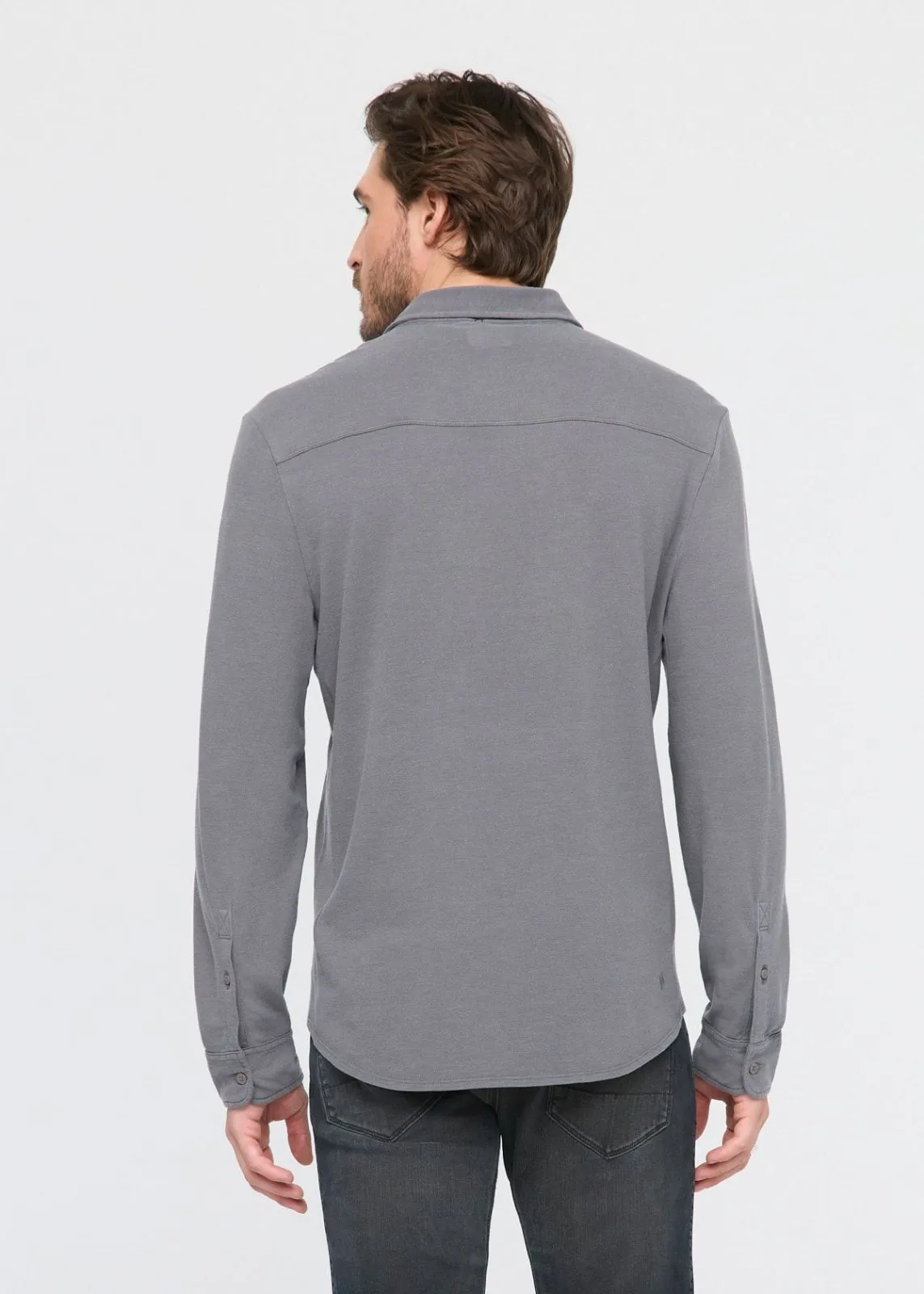 Air Flow Pique Button Down - Charcoal sold by DUER product image thumbnail 4
