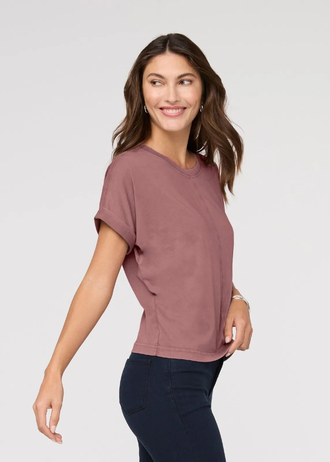 PurePima Dolman Tee - Washed Mauve sold by DUER product image thumbnail 3