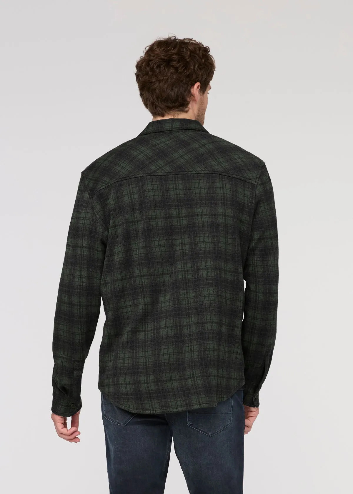Performance Flannel Button Down - Heather Peat Plaid sold by DUER product image thumbnail 5