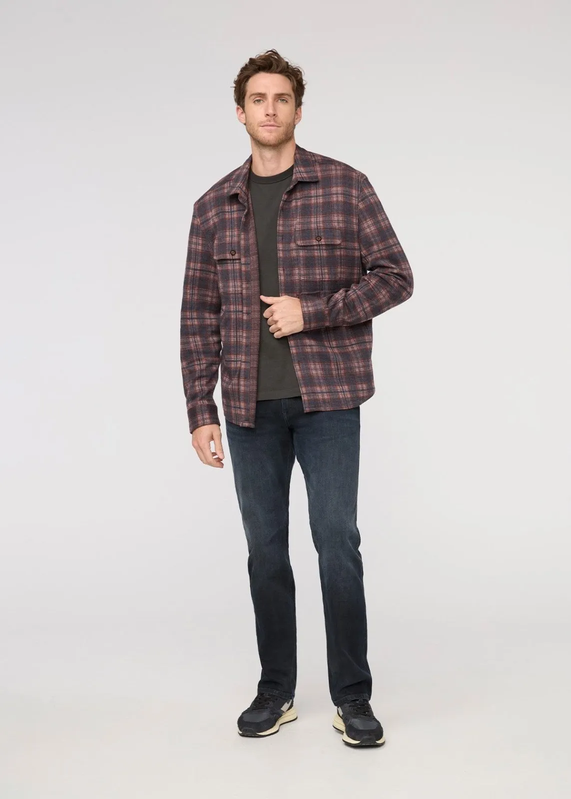 Performance Flannel Button Down - Heather Mauve Plaid sold by DUER product image thumbnail 2