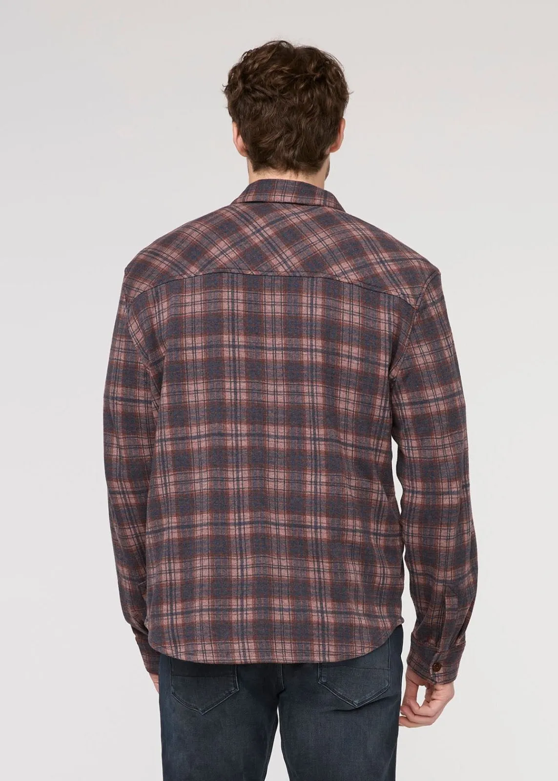 Performance Flannel Button Down - Heather Mauve Plaid sold by DUER product image thumbnail 5