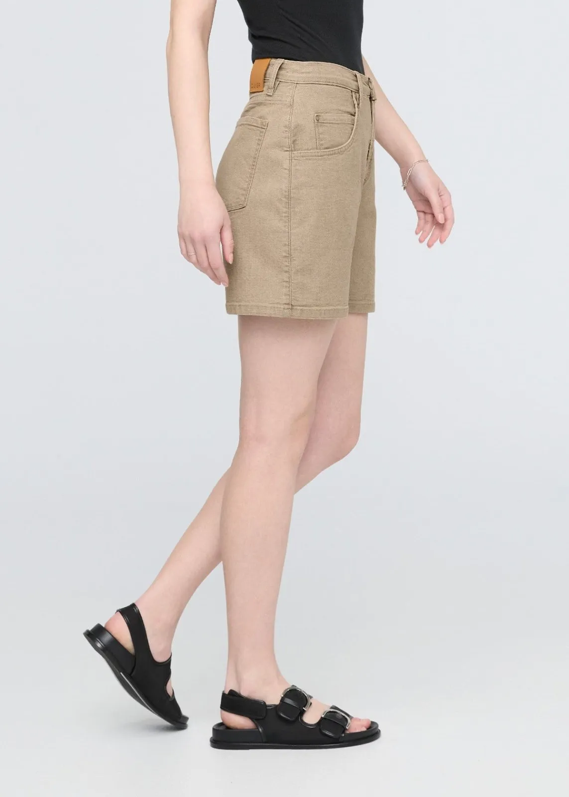 Stretch Canvas High Rise Relaxed Short - Tan sold by DUER product image thumbnail 4
