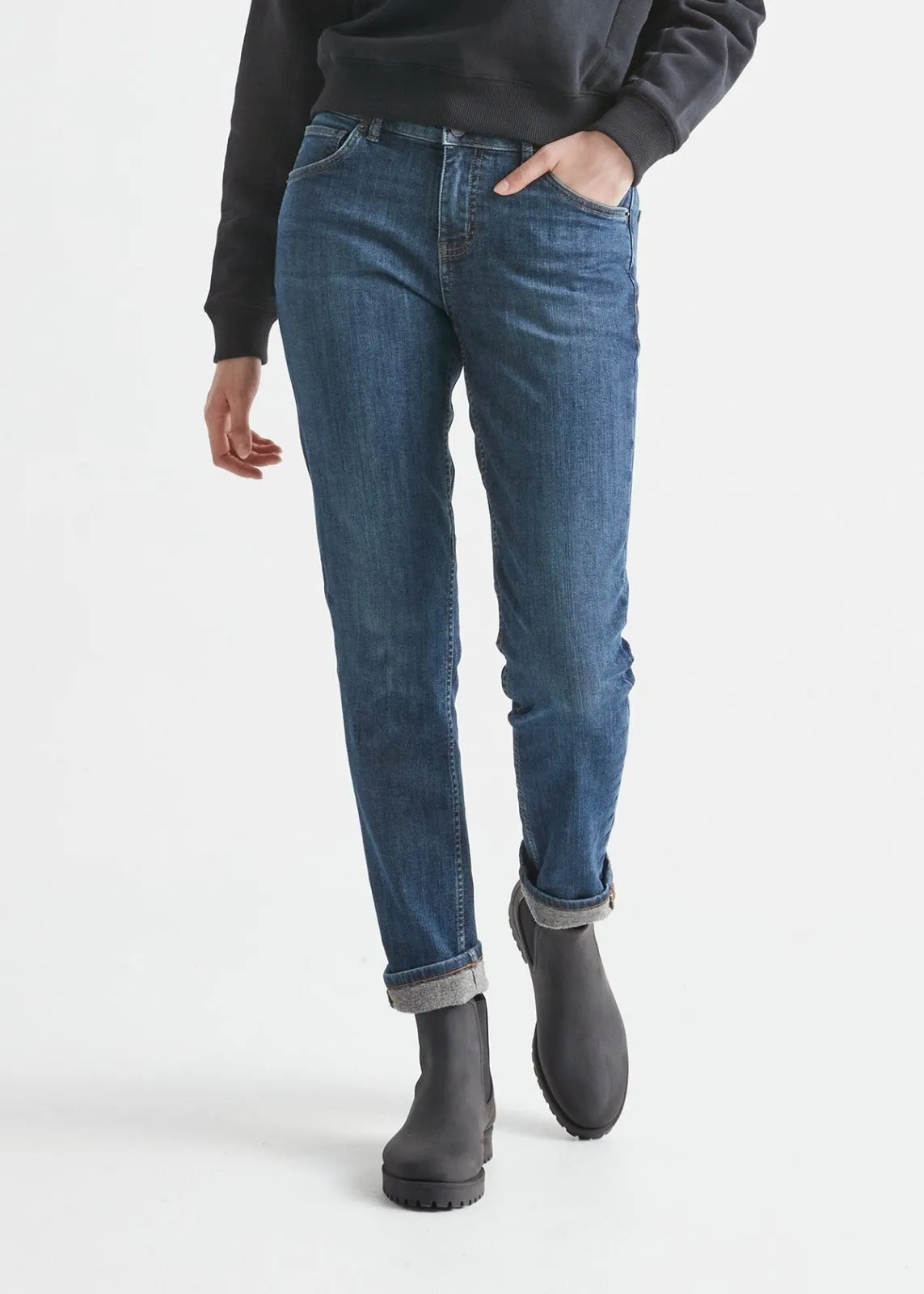 Fireside Denim Girlfriend Jean sold by DUER