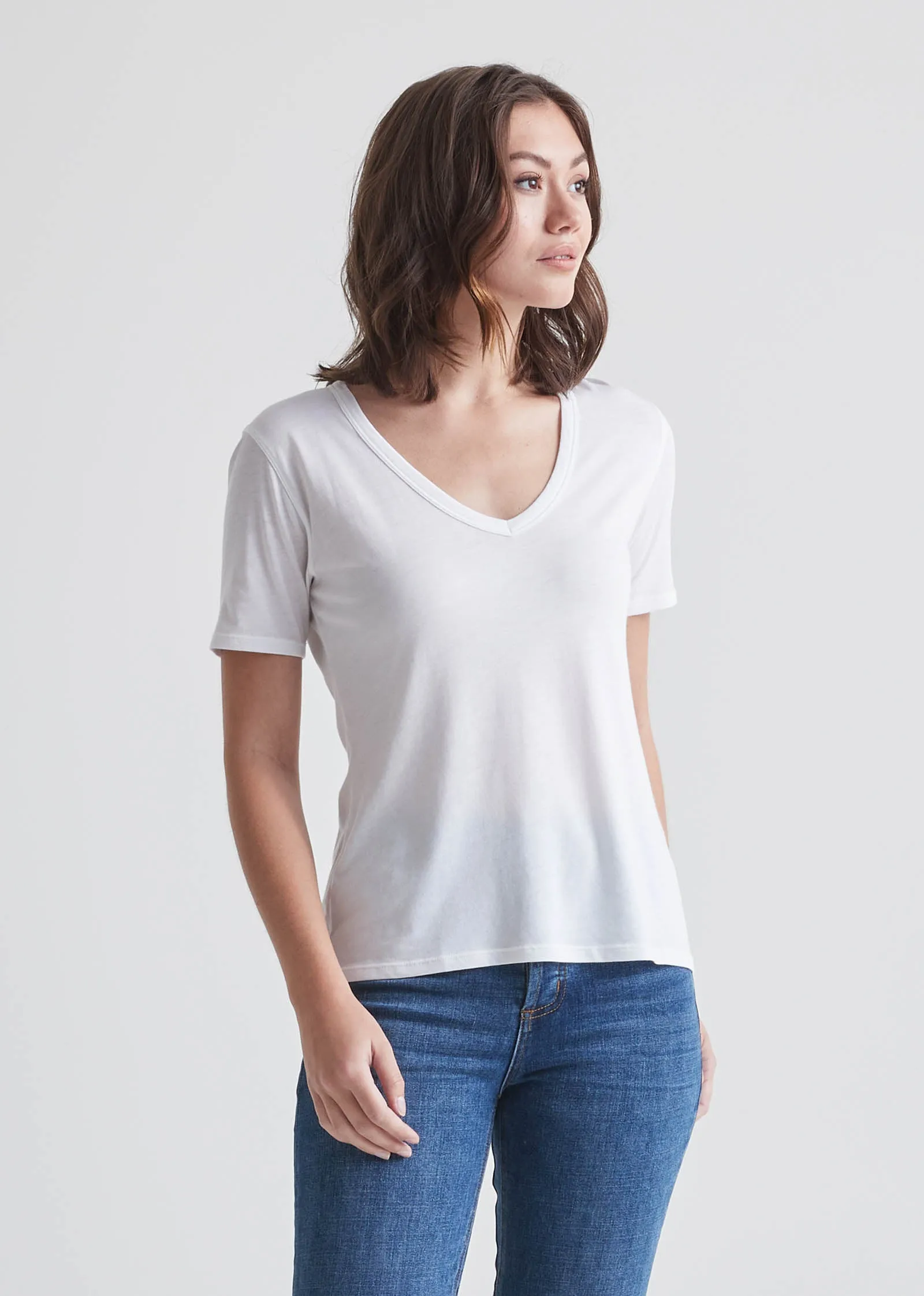 The Only Tee V-Neck - White sold by DUER product image thumbnail 3