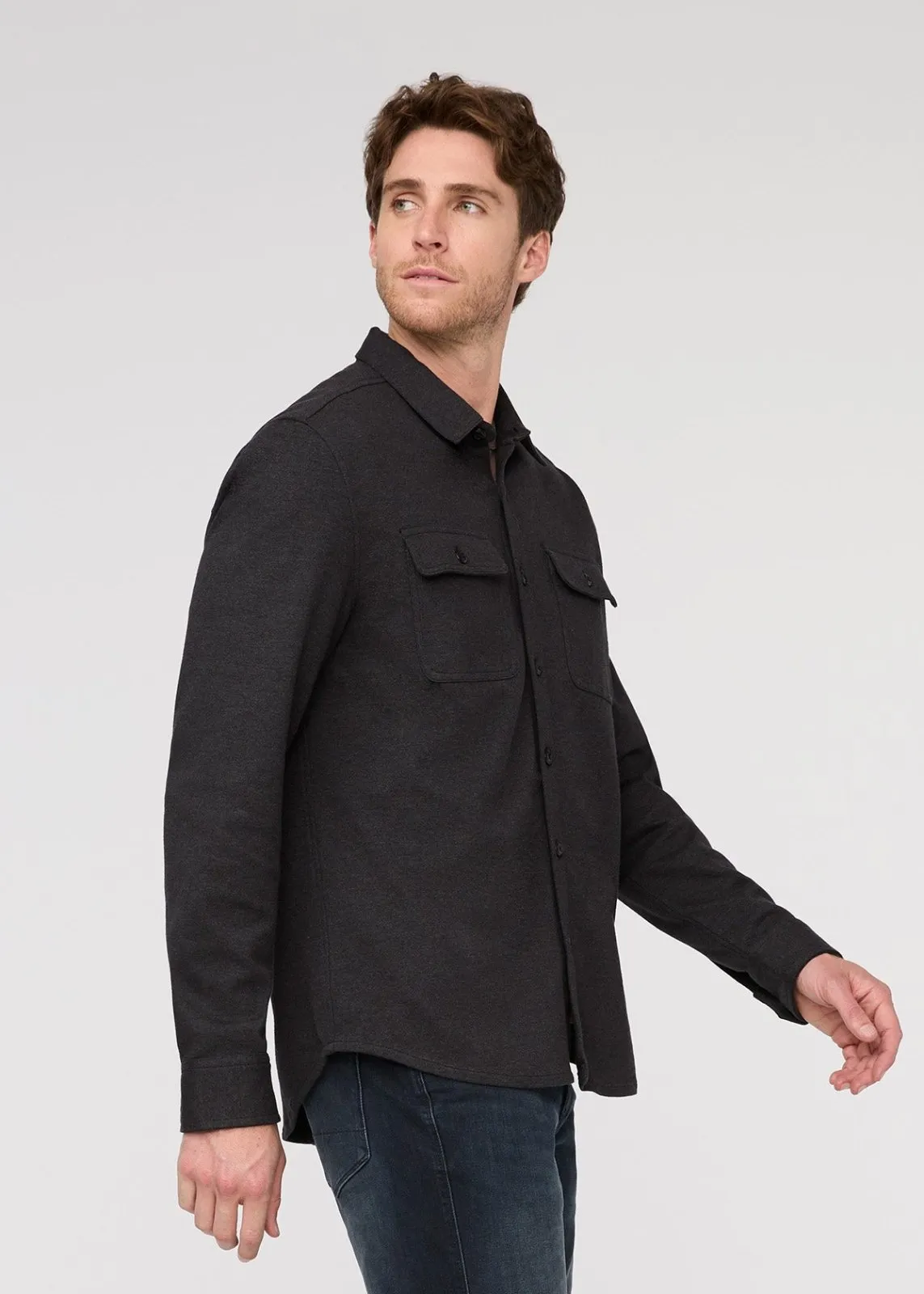 Performance Flannel Button Down - Heather Black sold by DUER product image thumbnail 4