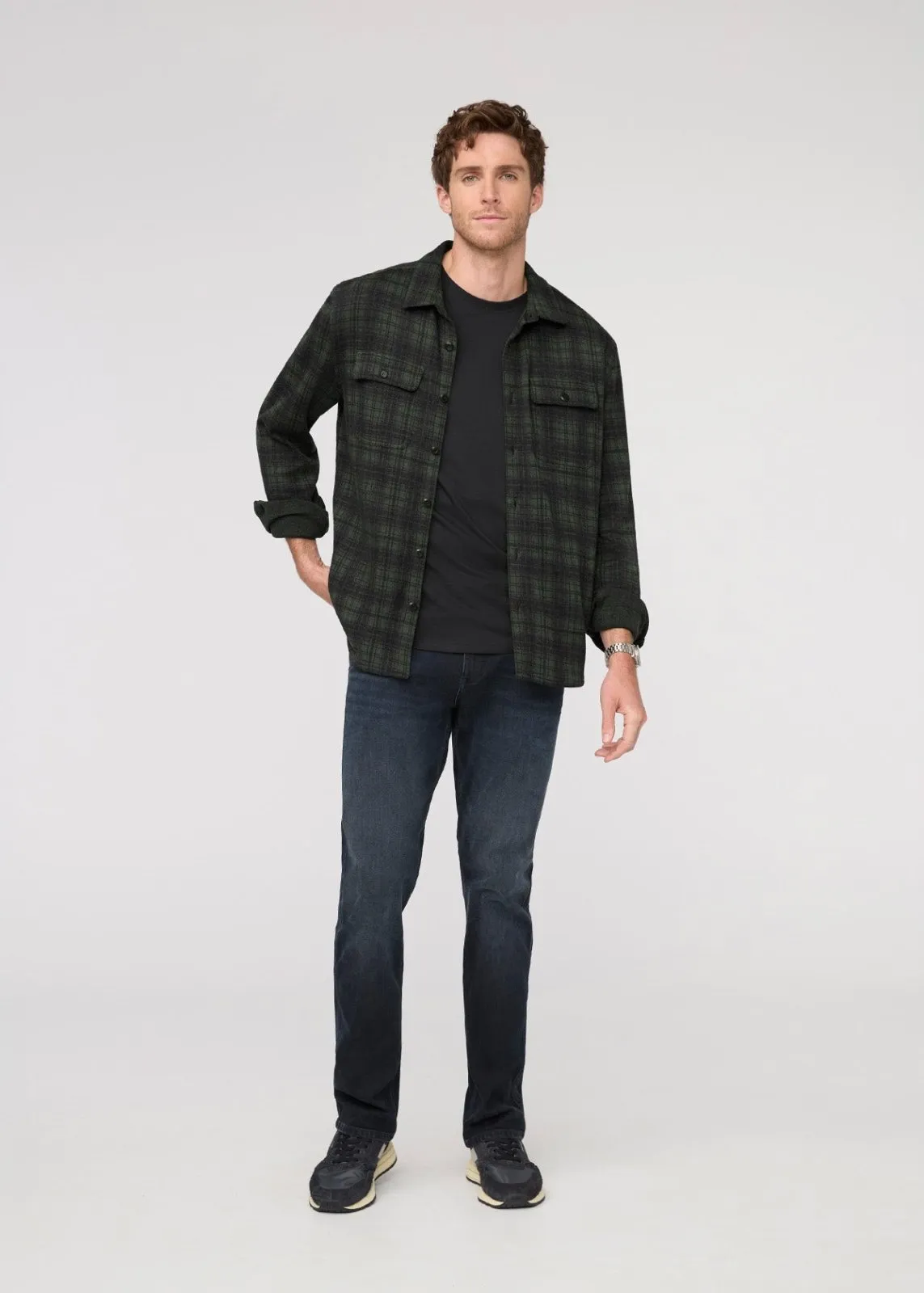 Performance Flannel Button Down - Heather Peat Plaid sold by DUER product image thumbnail 2