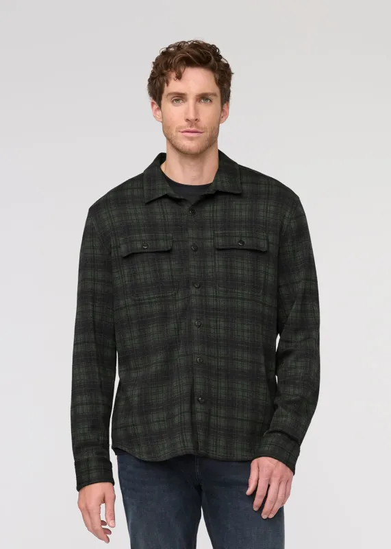 Performance Flannel Button Down - Heather Peat Plaid sold by DUER