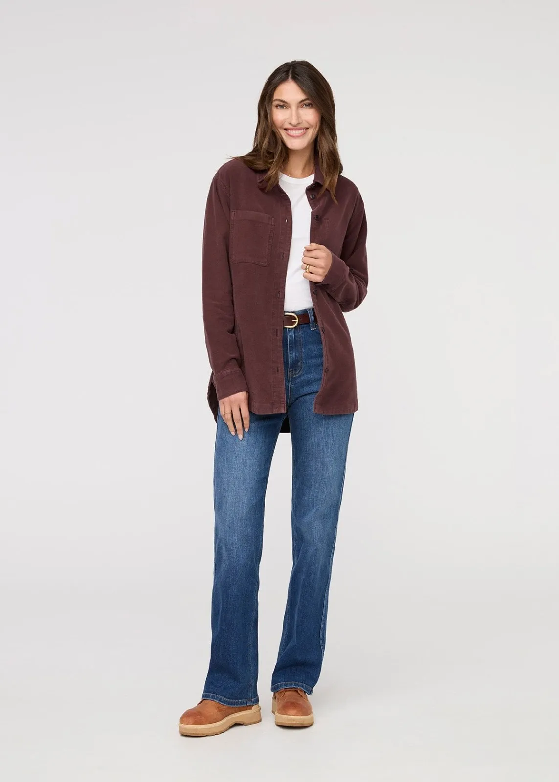 No Sweat Moleskin Overshirt - Rich Maroon sold by DUER product image thumbnail 2