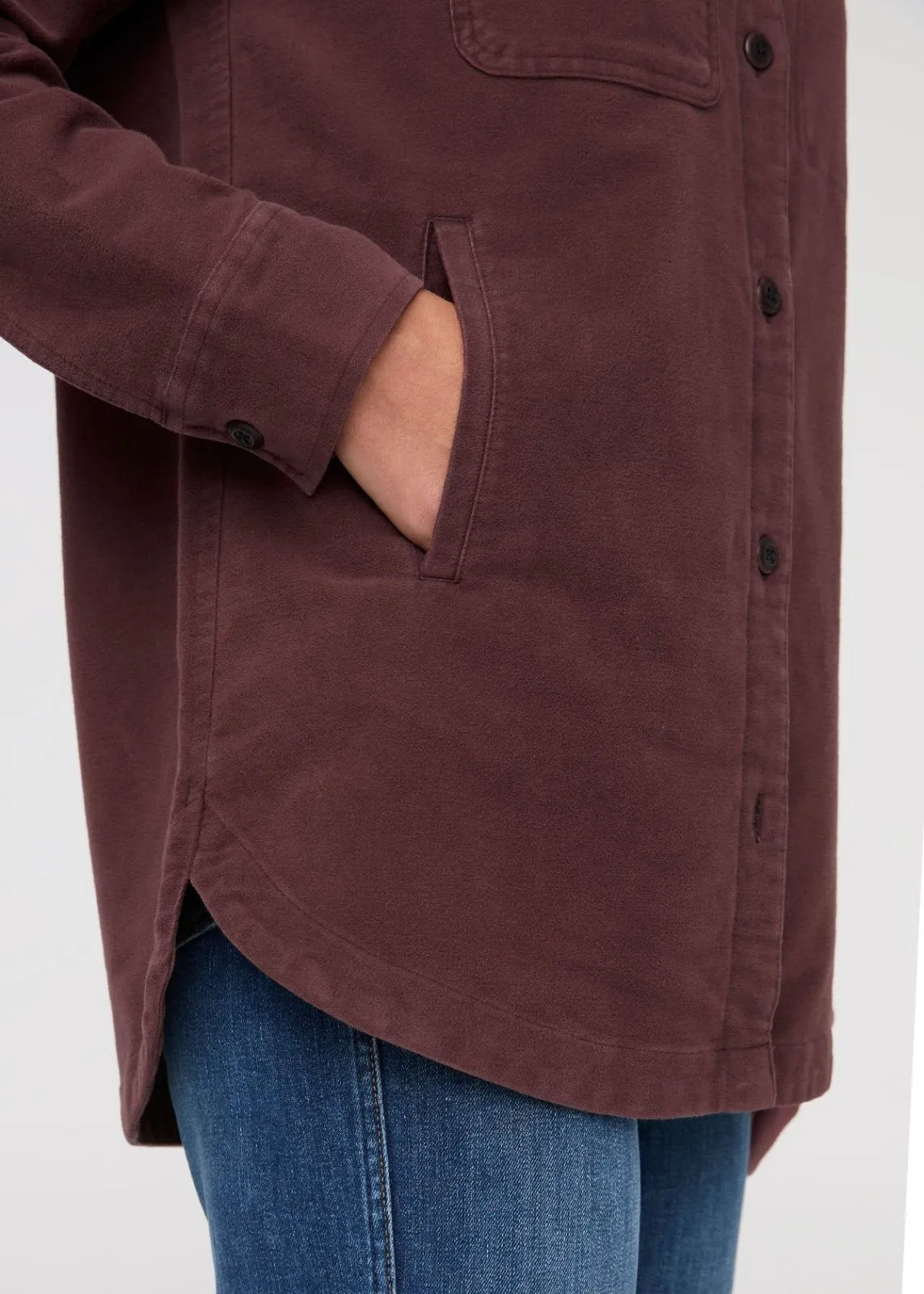 No Sweat Moleskin Overshirt - Rich Maroon sold by DUER product image thumbnail 5