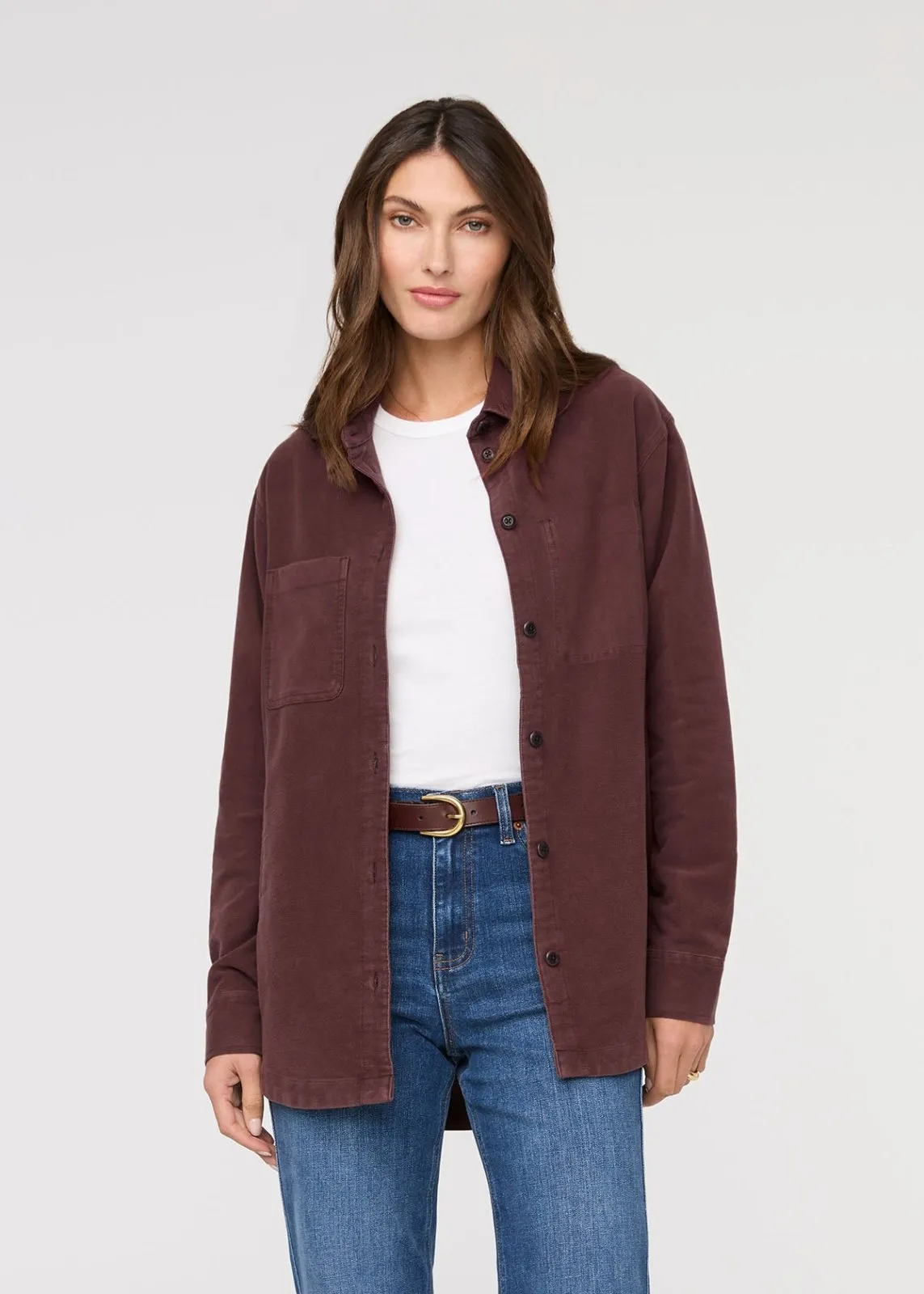 No Sweat Moleskin Overshirt - Rich Maroon sold by DUER