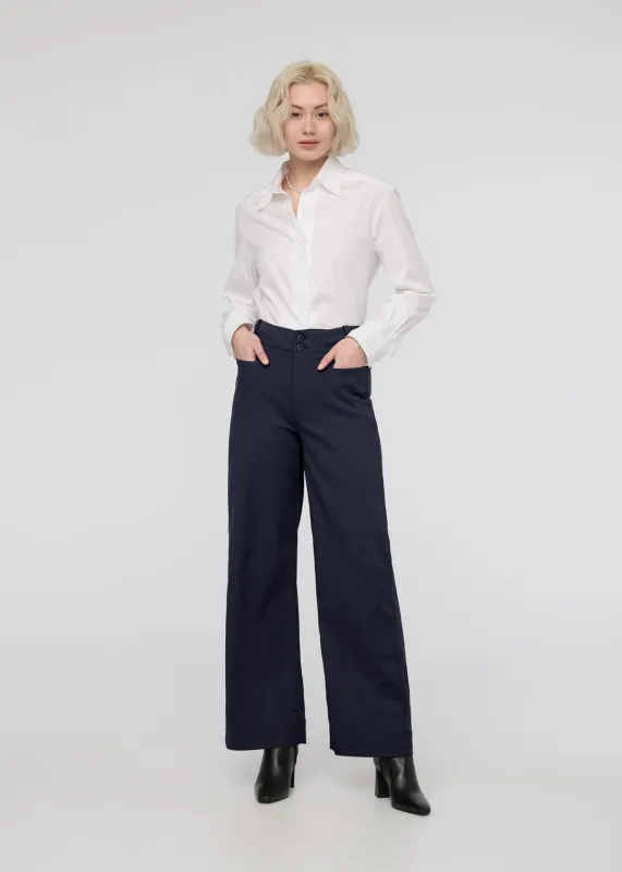 NuStretch High Rise Trouser - Navy sold by DUER