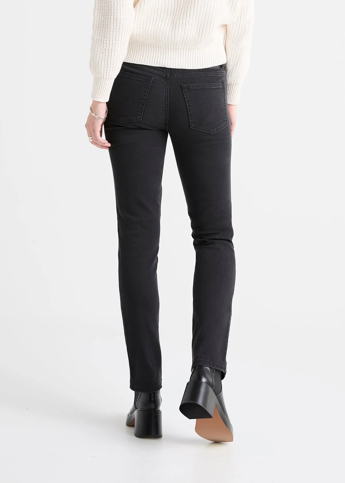 Performance Denim Mid Rise Slim Straight - Aged Black sold by DUER product image thumbnail 4