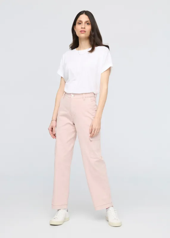 LuxTwill High Rise Cargo Pant - Soft Rose sold by DUER