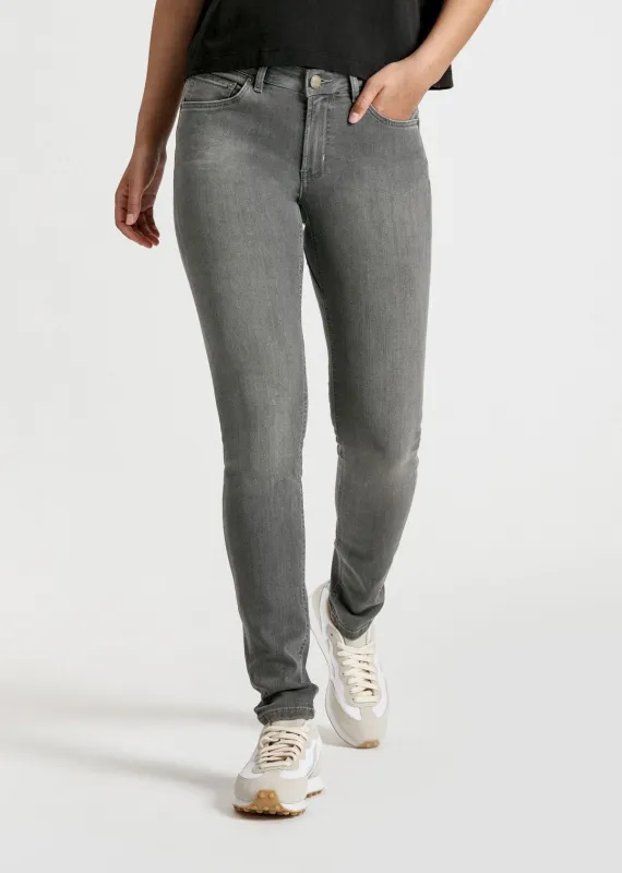 Performance Denim Mid Rise Skinny - Grey sold by DUER