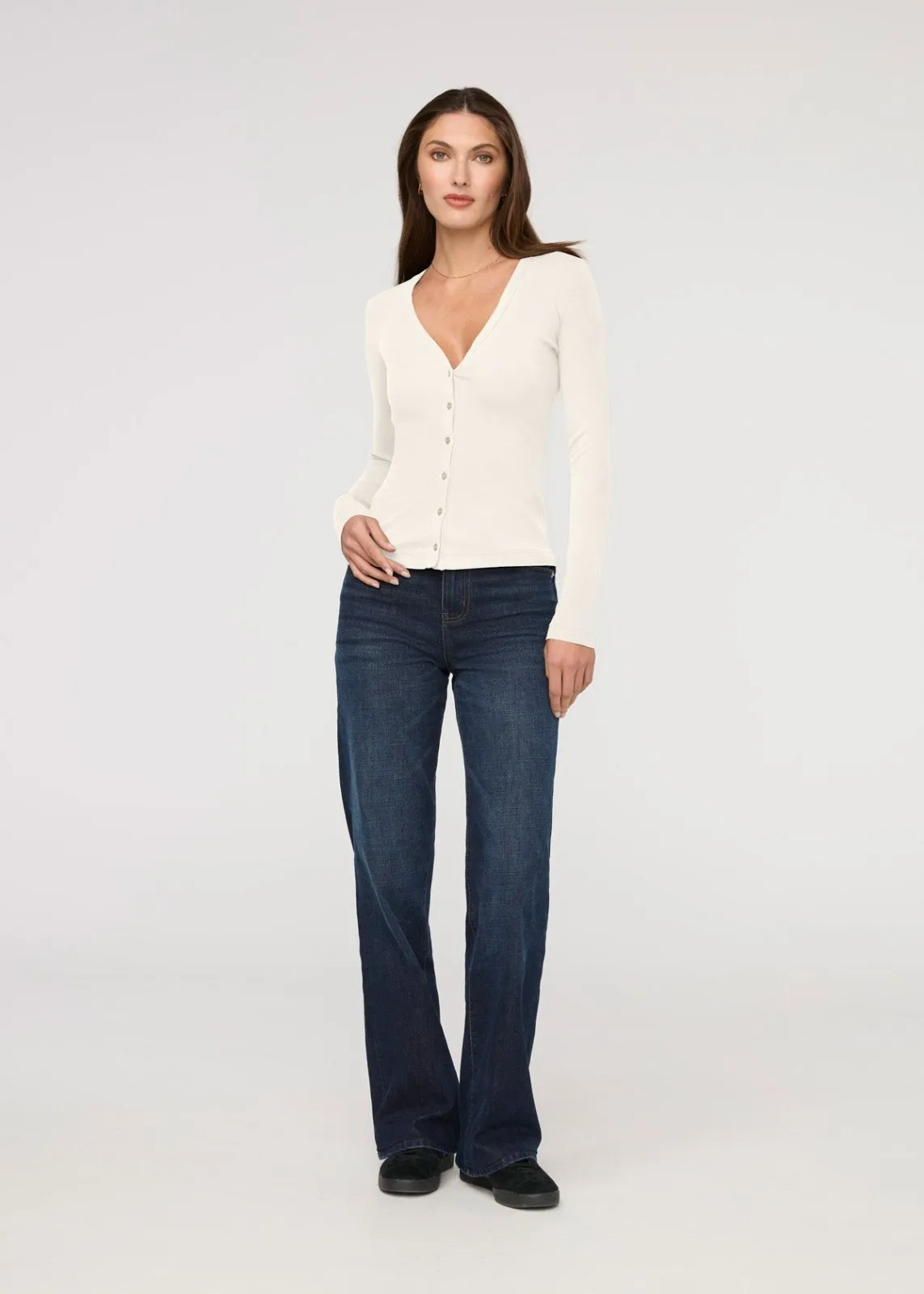 Ribbed Pima Fitted Button Down - Ecru sold by DUER product image thumbnail 2