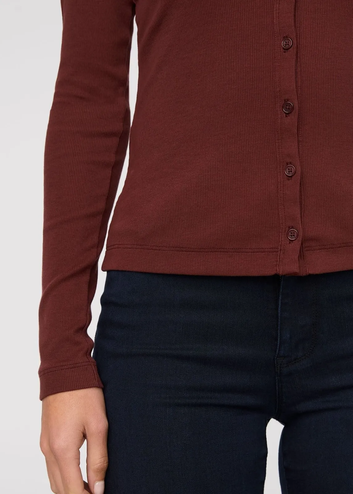 Ribbed Pima Fitted Button Down - Rich Maroon sold by DUER product image thumbnail 5