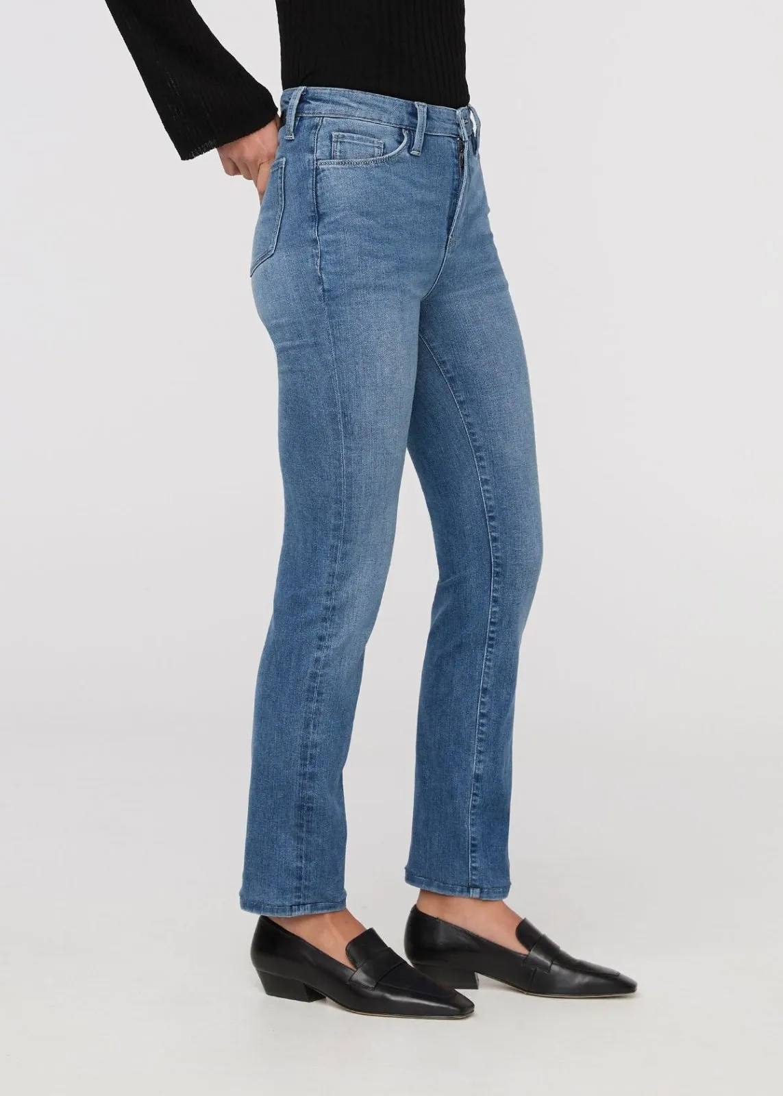 No Sweat Denim High Rise Slim Straight - London Fog sold by DUER product image thumbnail 3