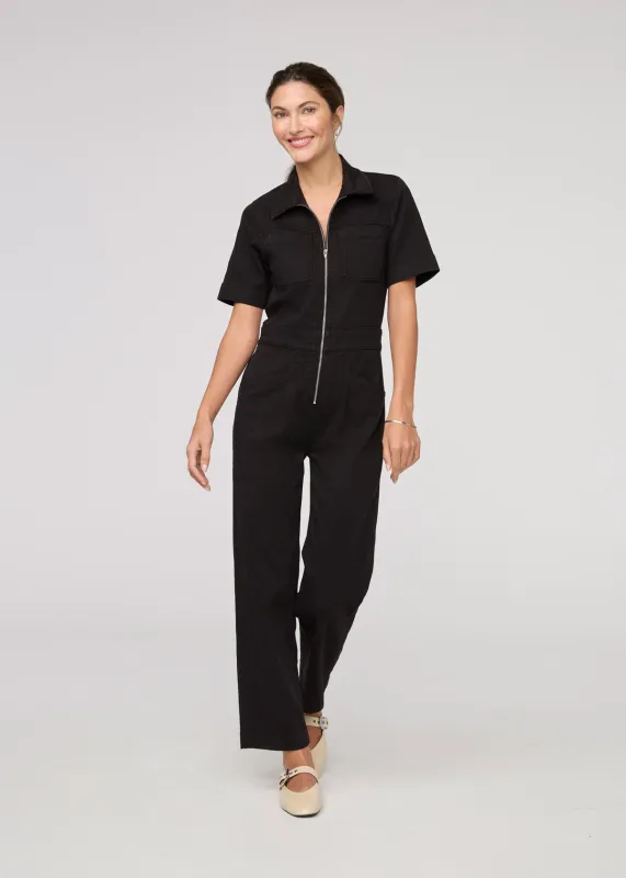 LuxTwill Boiler Suit - Black sold by DUER