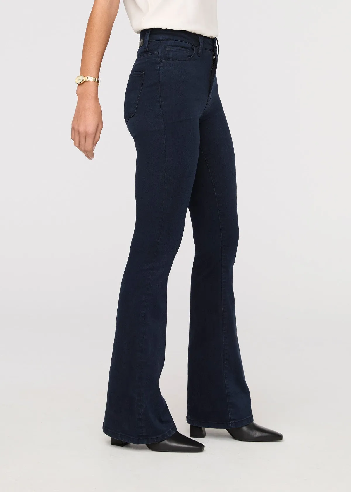 No Sweat Denim High Rise Flare - Dusk Blue sold by DUER product image thumbnail 3