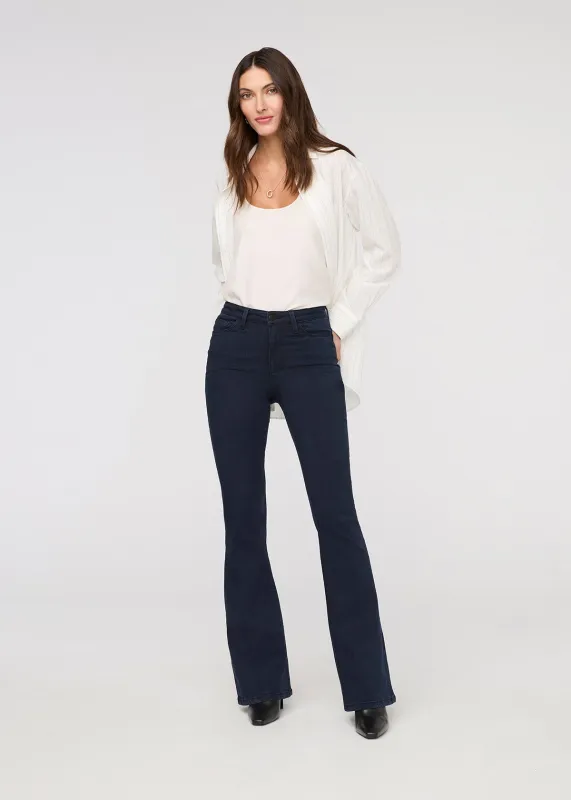 No Sweat Denim High Rise Flare - Dusk Blue sold by DUER