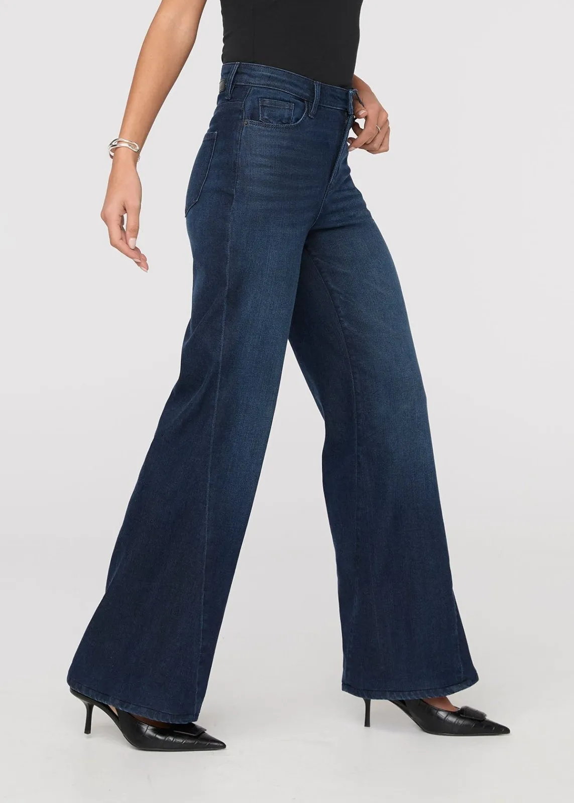 No Sweat Denim High Rise Wide Leg - Nostalgia Tone sold by DUER product image thumbnail 3
