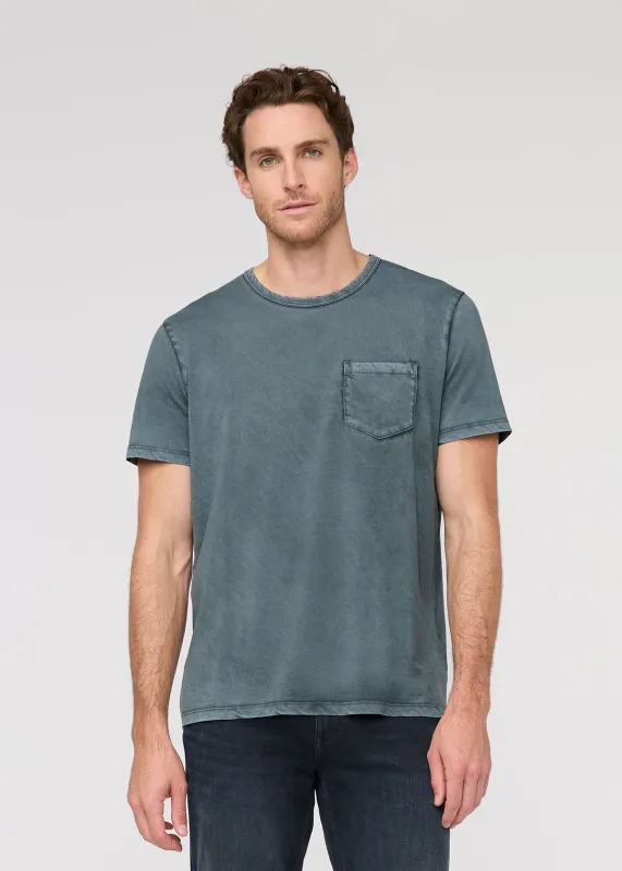 PurePima Vintage Pocket Tee - Washed Blue Spruce sold by DUER
