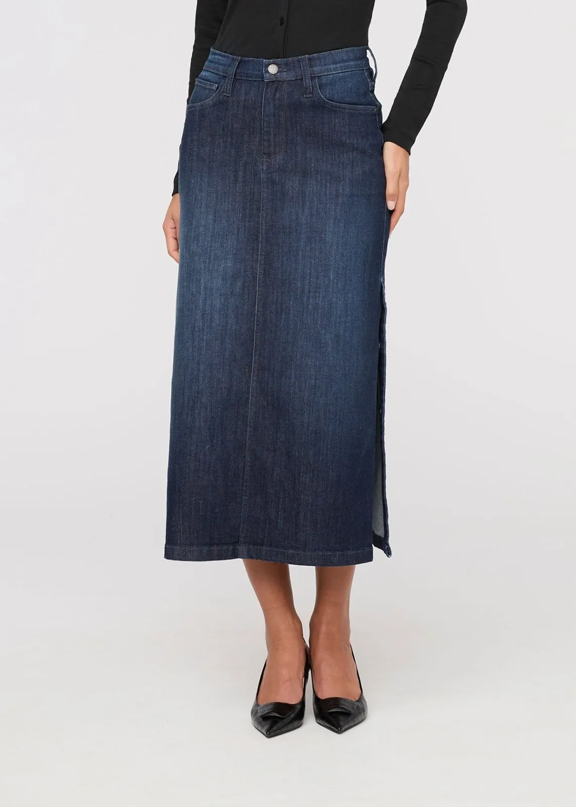 Performance Denim Slit Skirt sold by DUER product image thumbnail 2