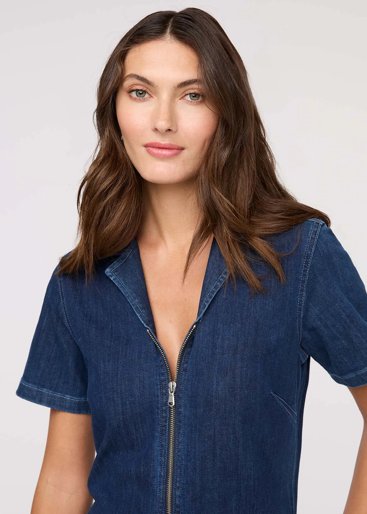 Performance Denim Short Sleeve Jumpsuit - Dark Stone sold by DUER product image thumbnail 4