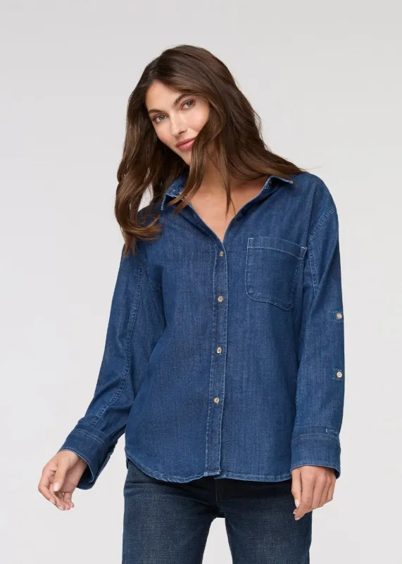 Performance Denim Lite Relaxed Button Down - Medium Stone sold by DUER