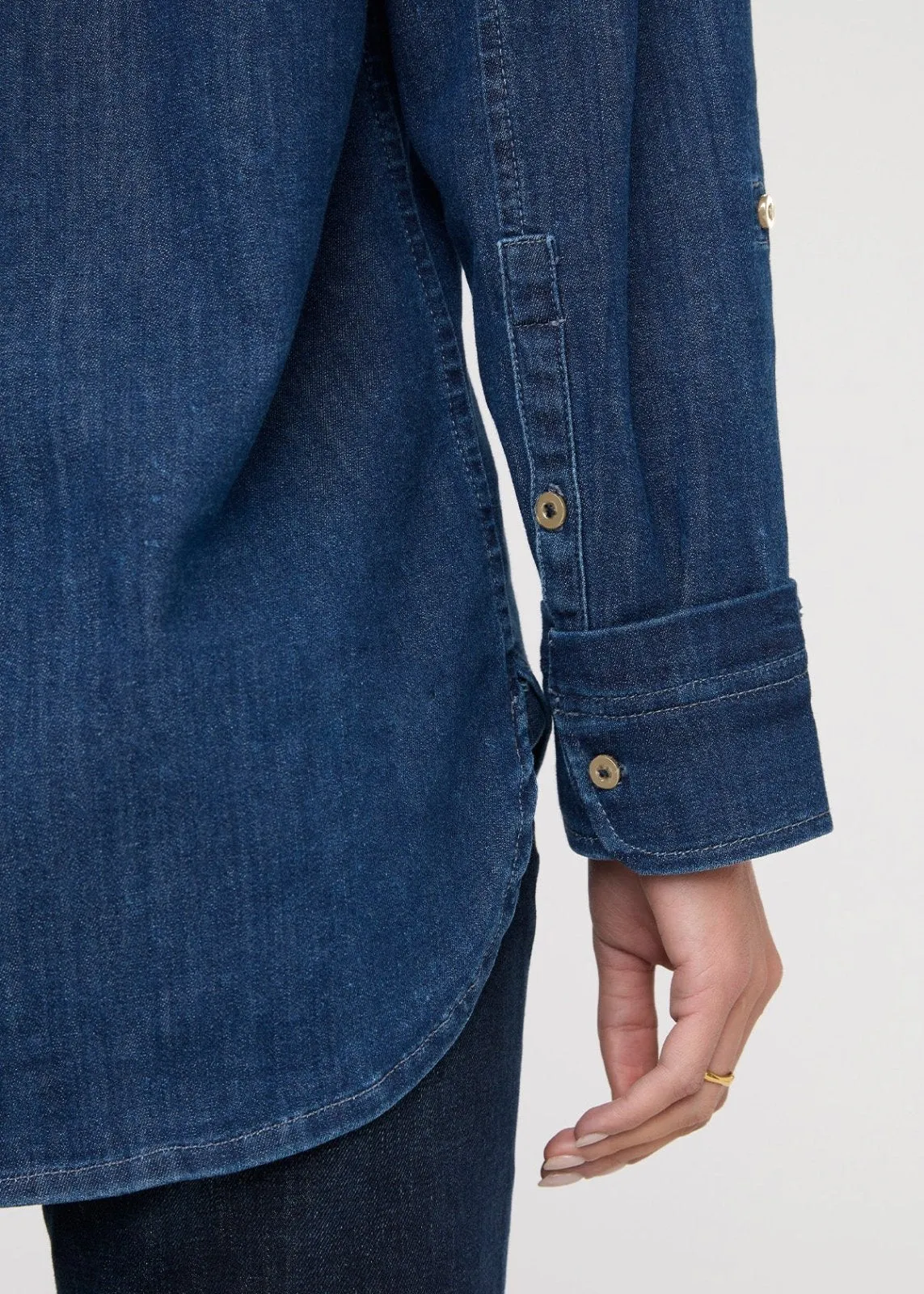 Performance Denim Lite Relaxed Button Down - Medium Stone sold by DUER product image thumbnail 5