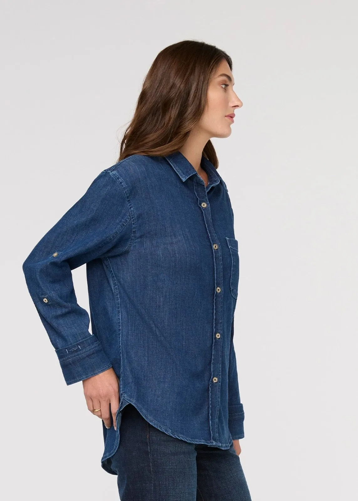 Performance Denim Lite Relaxed Button Down - Medium Stone sold by DUER product image thumbnail 3