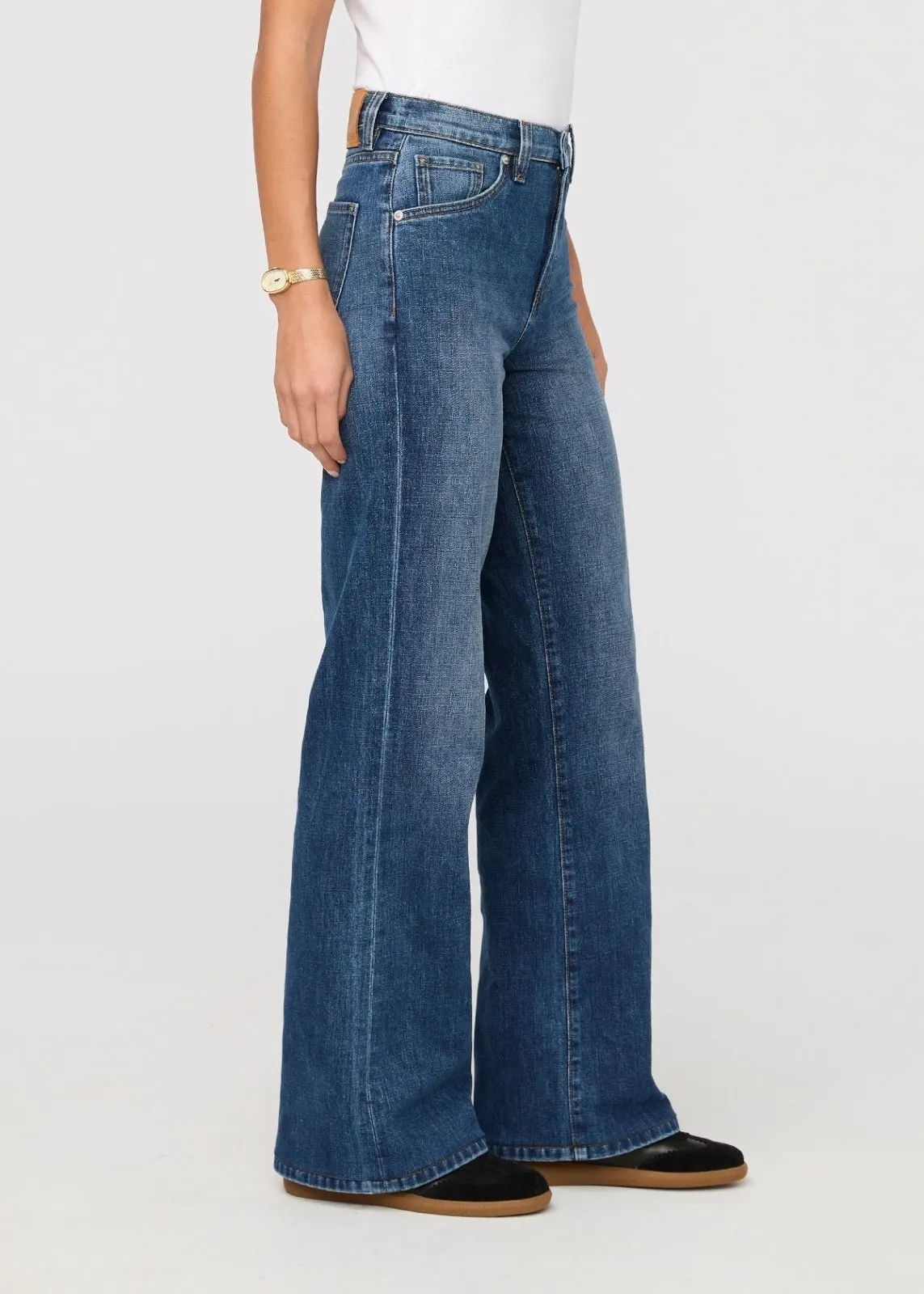 Midweight Denim Wide Leg (Zip Fly) - Blue Hudson sold by DUER product image thumbnail 3