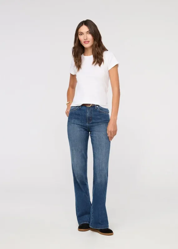 Midweight Denim Wide Leg (Zip Fly) - Blue Hudson sold by DUER