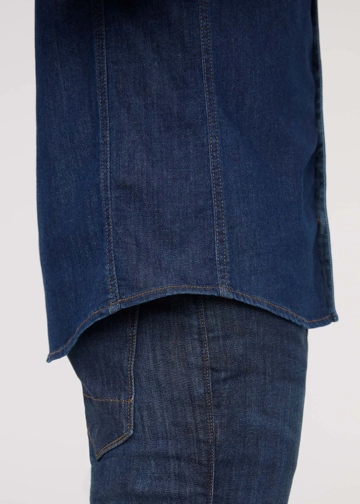 Performance Denim Lite Two-Pocket Shirt - Dark Stone sold by DUER product image thumbnail 5