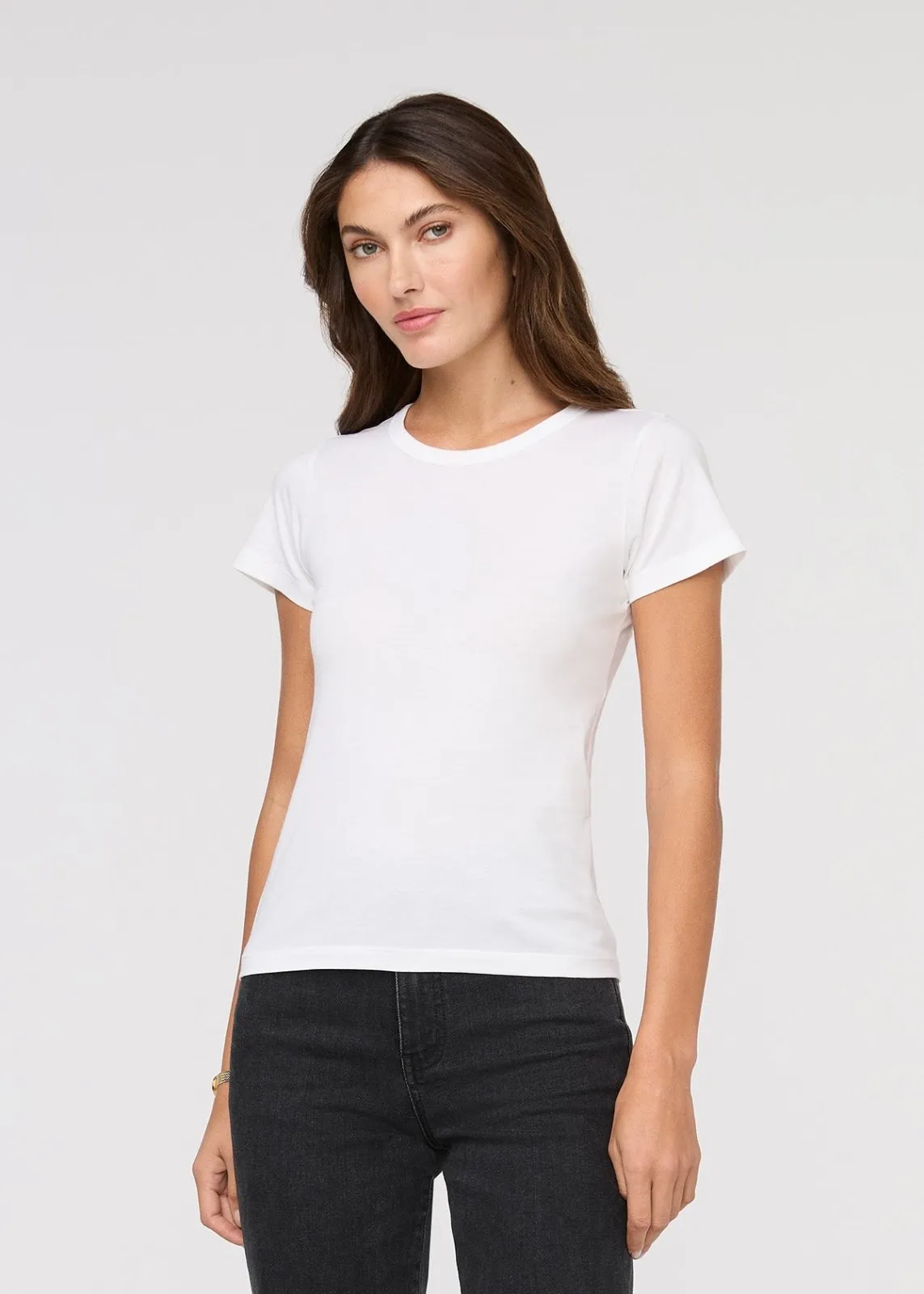 PurePima Slim Crew - White sold by DUER