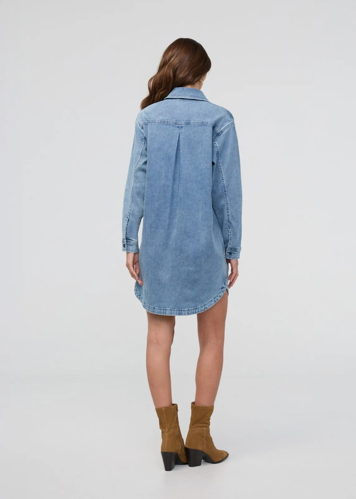 Performance Denim Lite Shirt Dress - Washed Indigo sold by DUER product image thumbnail 3
