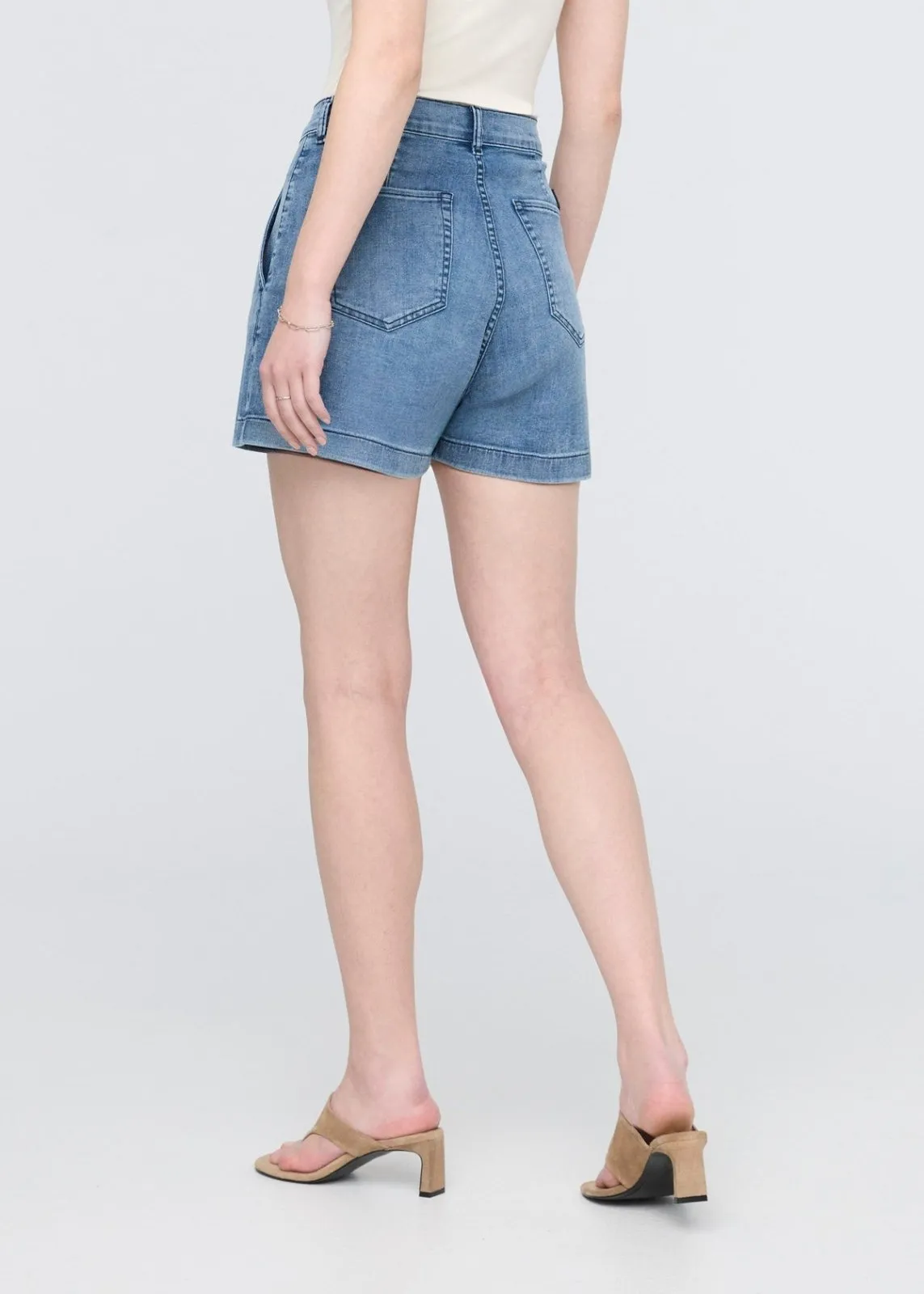 Performance Denim Lite Pleated Short - Slate Indigo sold by DUER product image thumbnail 4