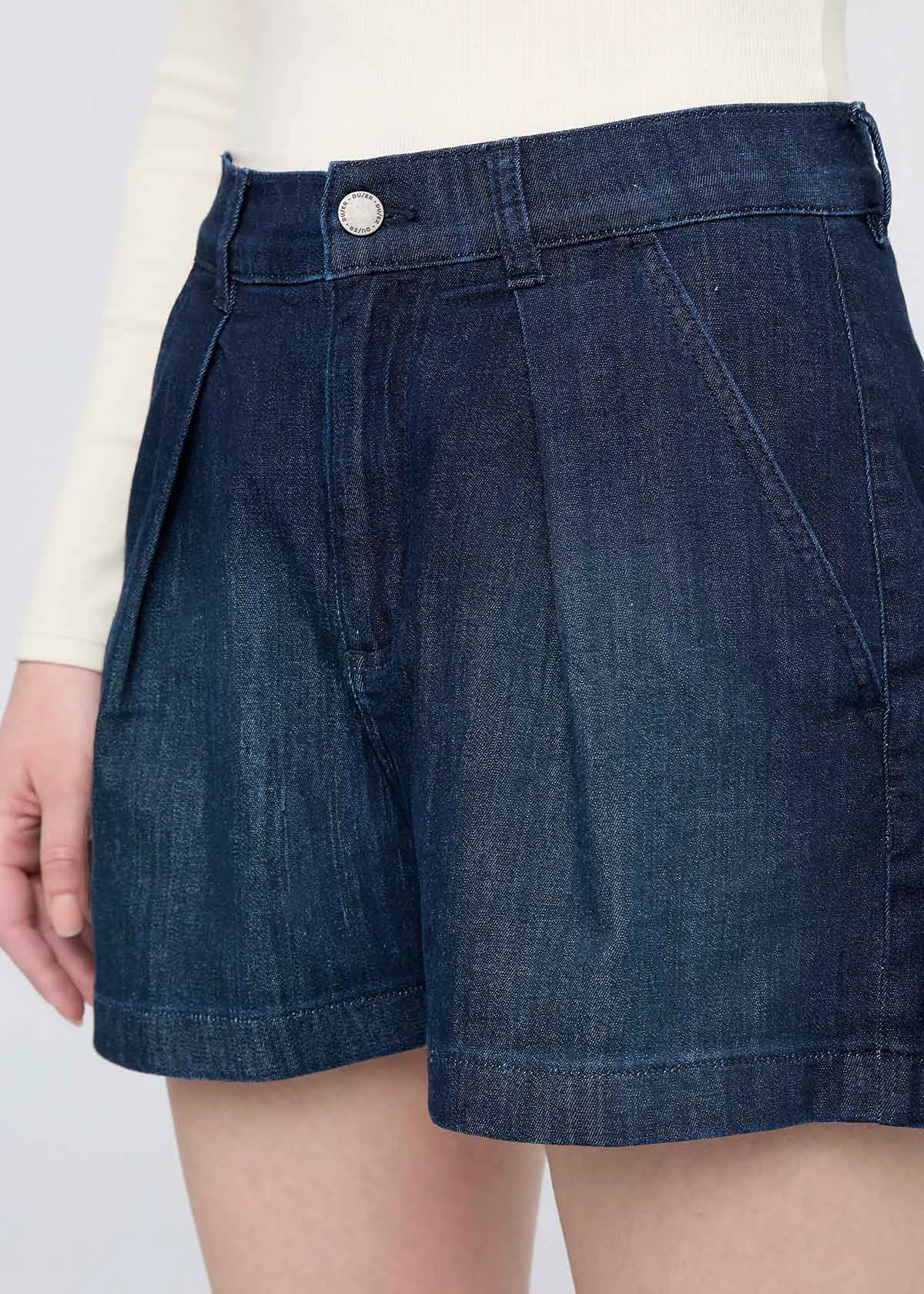 Performance Denim Lite Pleated Short - Modern Rinse sold by DUER product image thumbnail 5