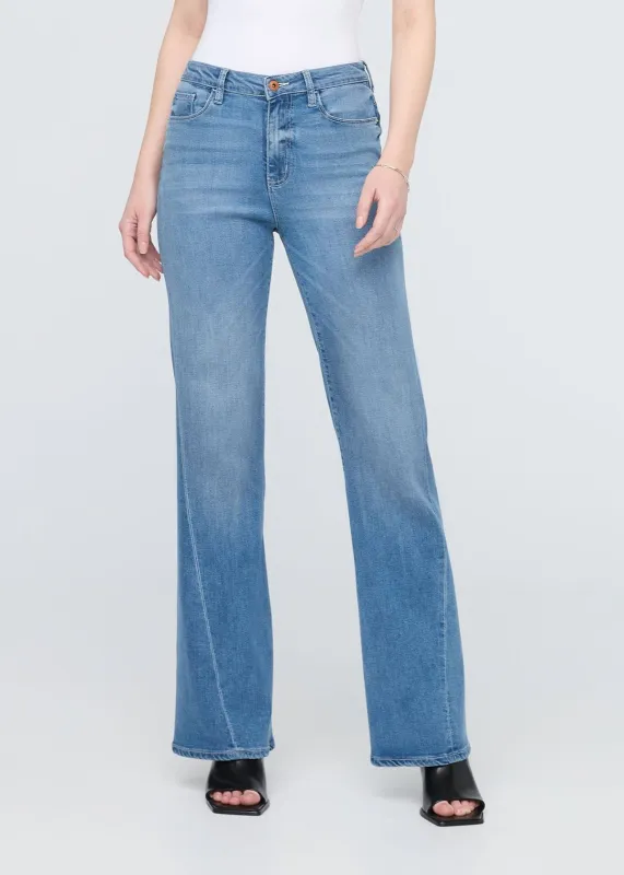 No Sweat Denim High Rise Wide Leg sold by DUER