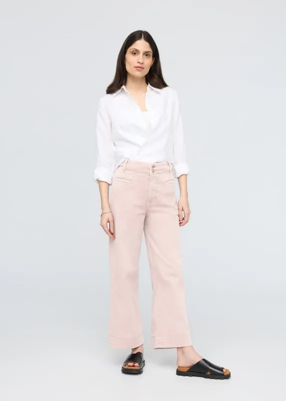LuxTwill High Rise Trouser - Soft Rose sold by DUER