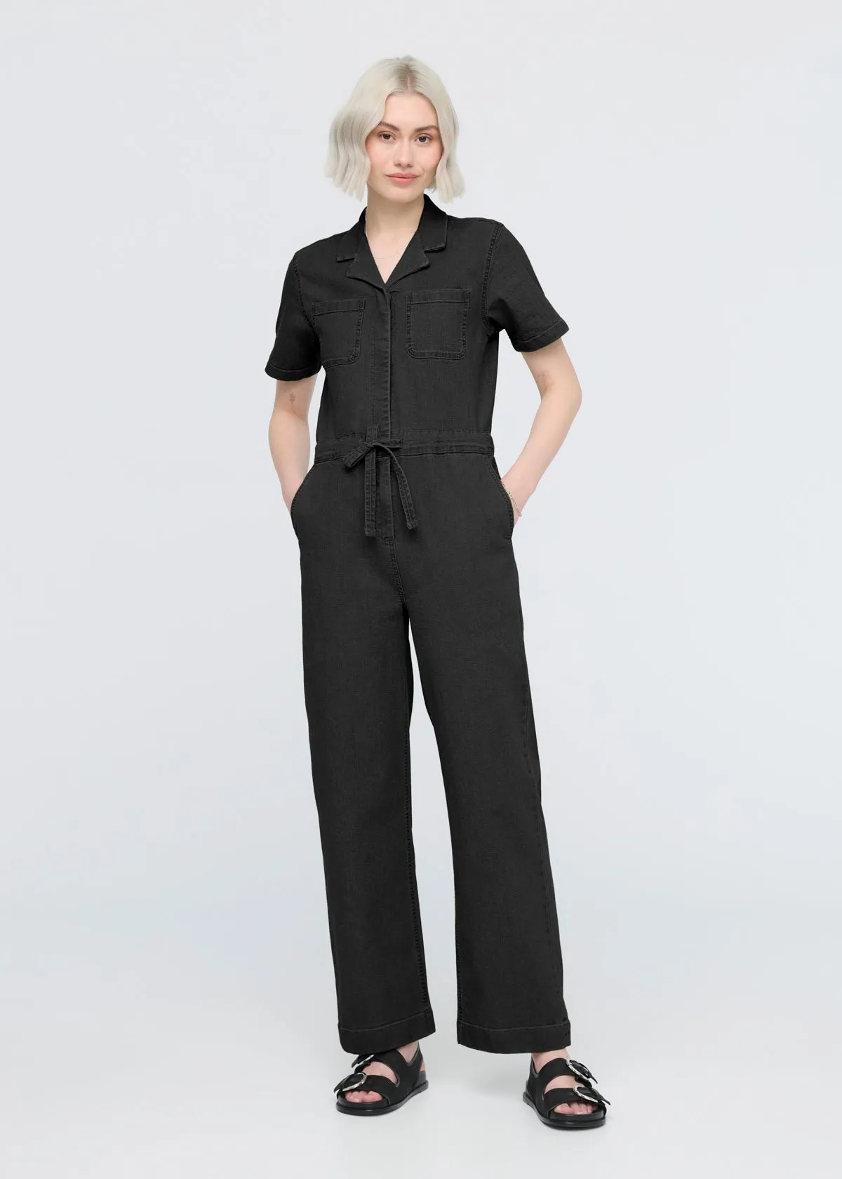 Stretch Canvas Girlfriend Jumpsuit sold by DUER