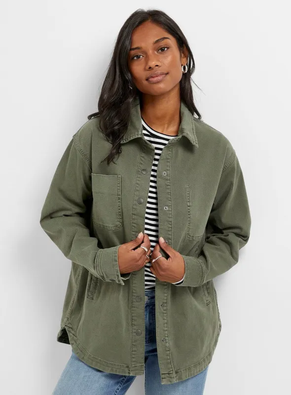 LuxTwill Overshirt -  Thyme sold by DUER