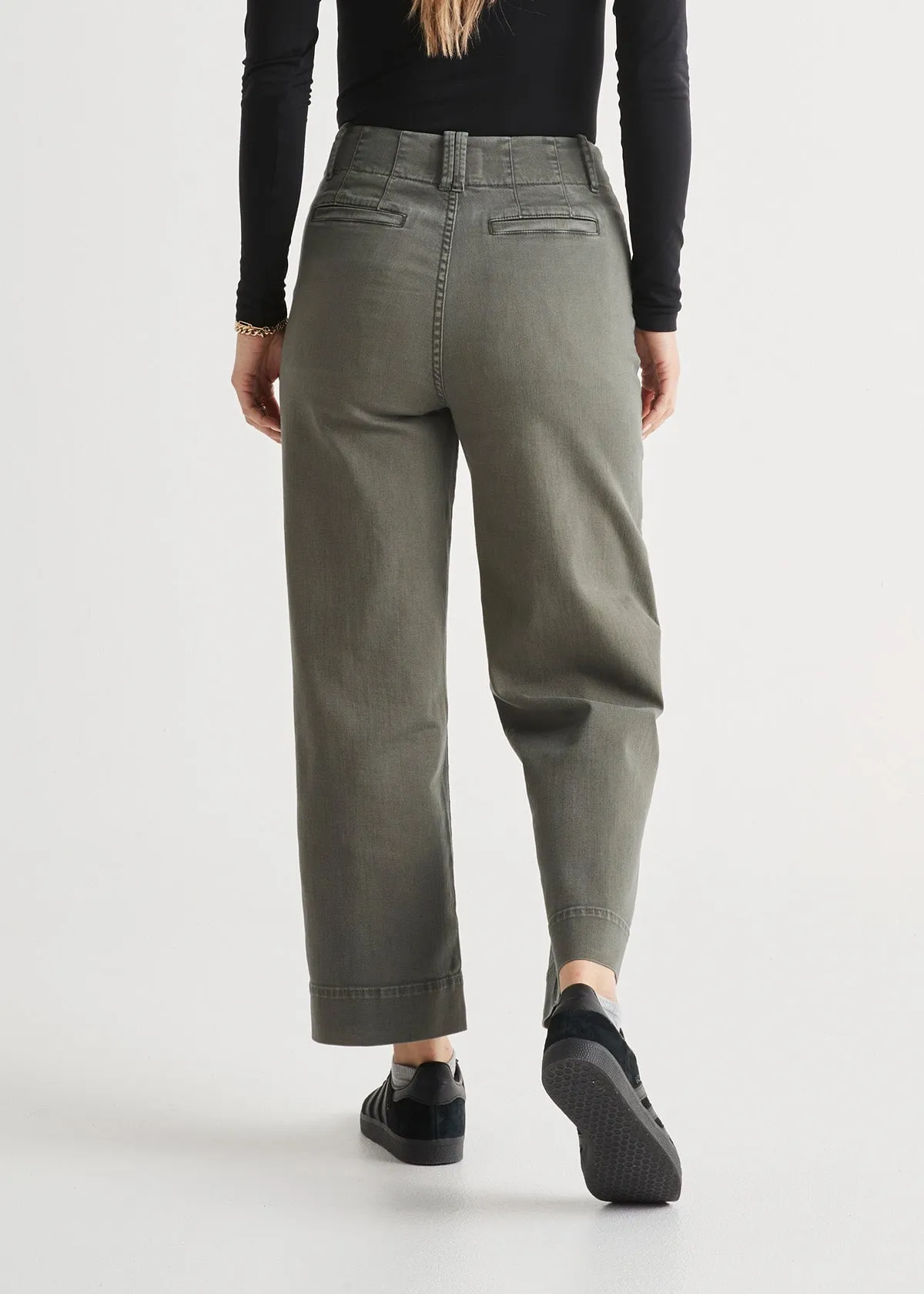 LuxTwill High Rise Trouser - Thyme sold by DUER product image thumbnail 4