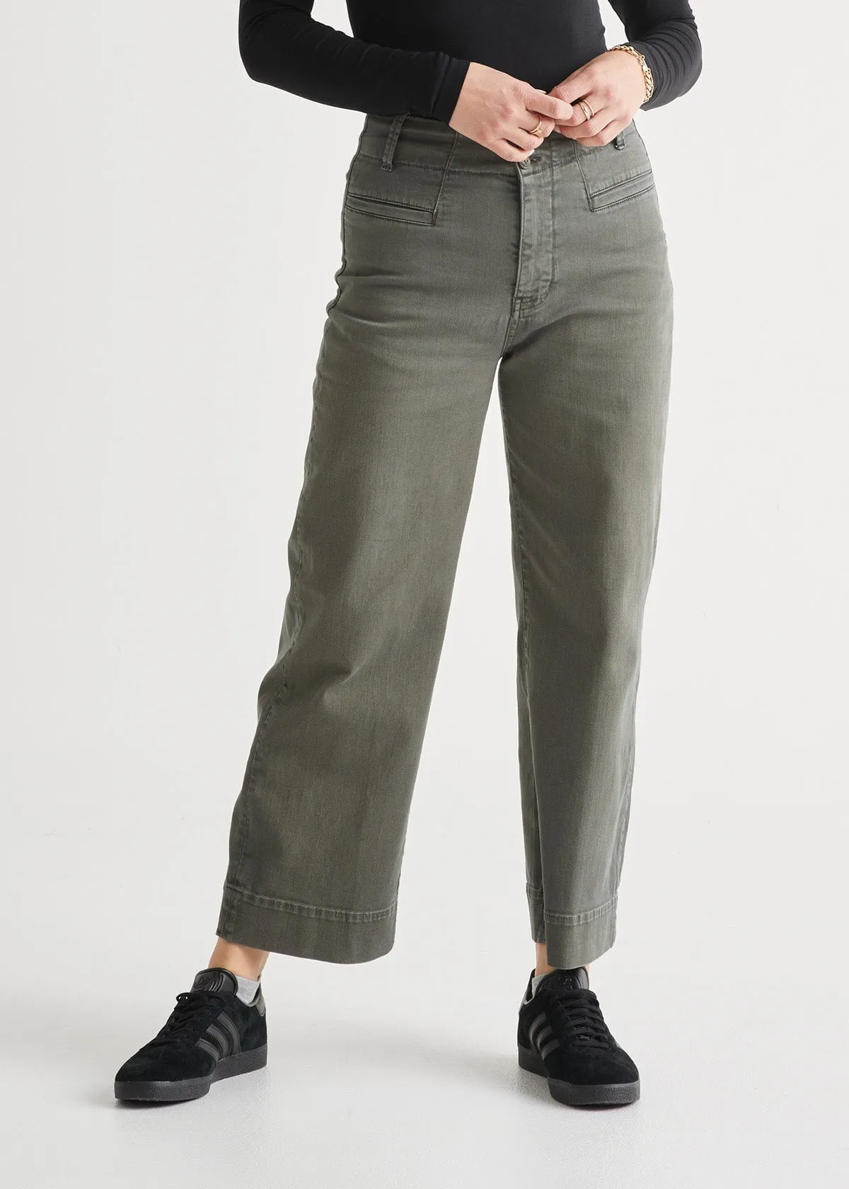 LuxTwill High Rise Trouser - Thyme sold by DUER product image thumbnail 2