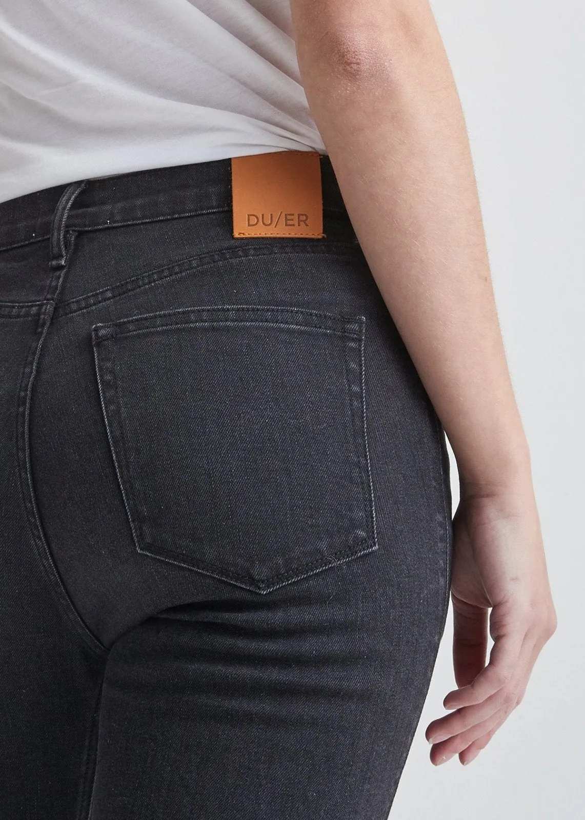 Midweight Denim High Rise Straight - Aged Black sold by DUER product image thumbnail 3