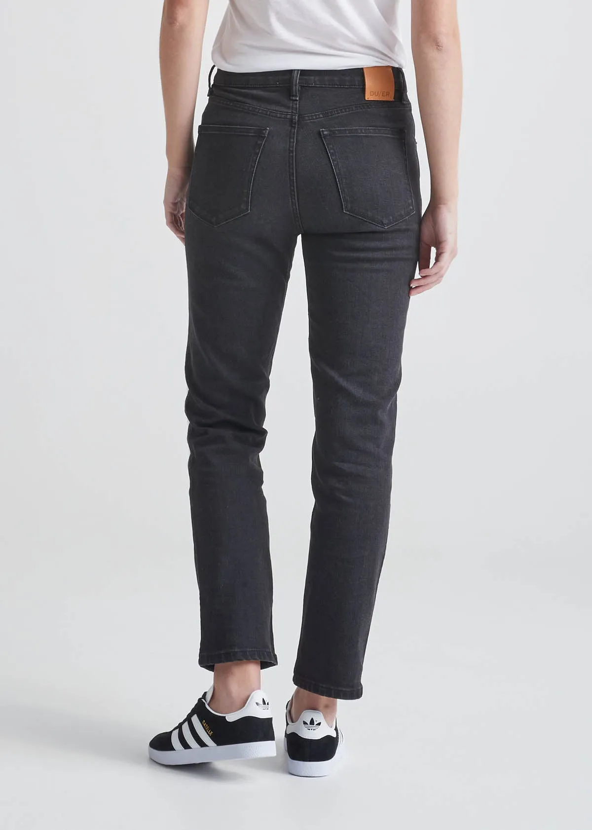 Midweight Denim High Rise Straight - Aged Black sold by DUER product image thumbnail 5